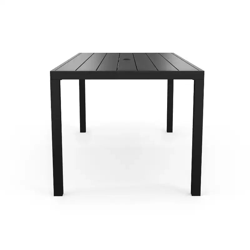 Martha Stewart 9-Piece Steel Patio Dining Set with 8 Stackable Chairs and 71 Table in Black