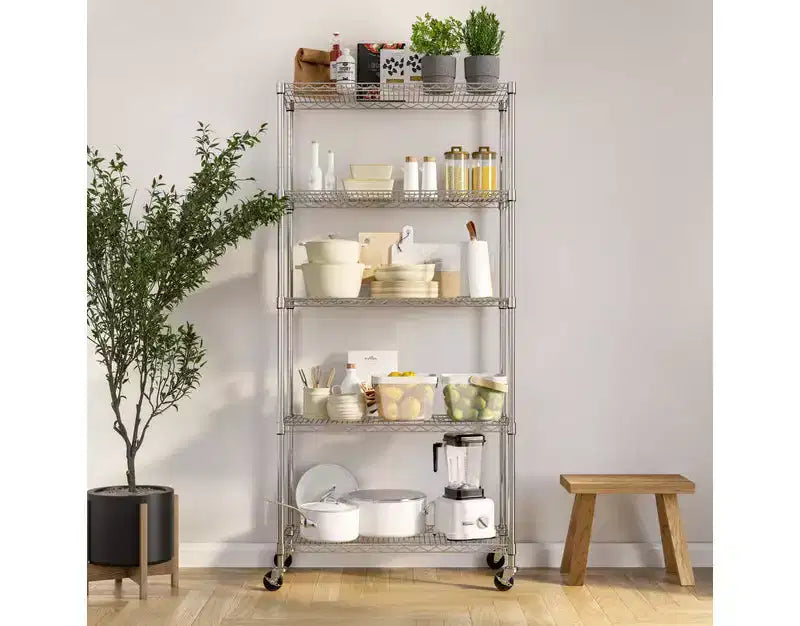 Scaffale in filo d'acciaio UltraDurable a 5 ripiani Seville Classics 36 x 14