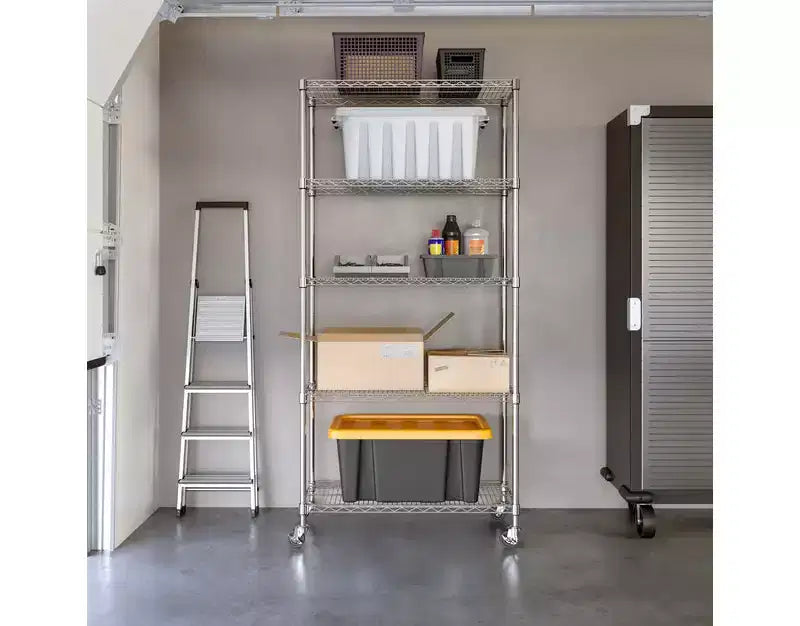 Scaffale in filo d'acciaio UltraDurable a 5 ripiani Seville Classics 36 x 14