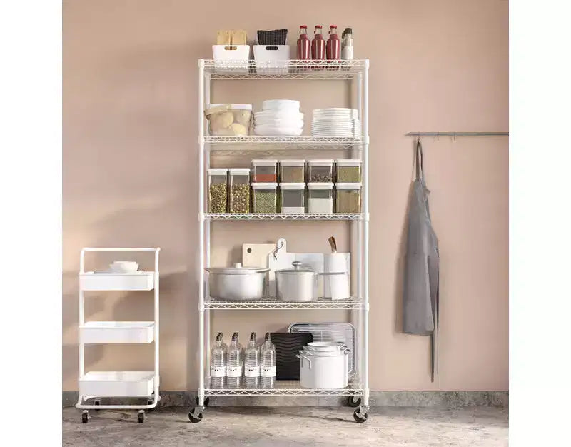 Scaffale in filo d'acciaio UltraDurable a 5 ripiani Seville Classics 36 x 14