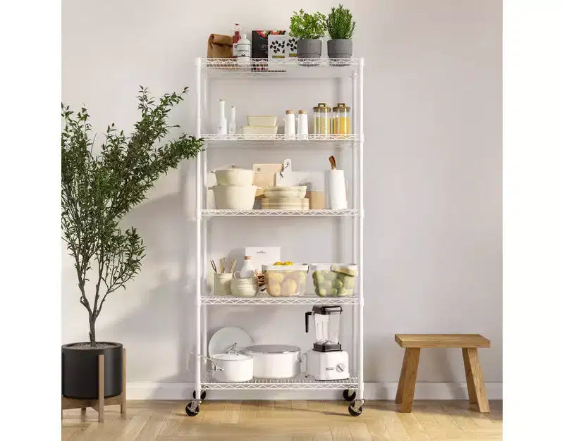 Scaffale in filo d'acciaio UltraDurable a 5 ripiani Seville Classics 36 x 14