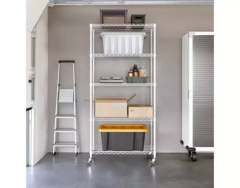 Scaffale in filo d'acciaio UltraDurable a 5 ripiani Seville Classics 36 x 14