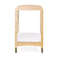 Child Craft Avery SafeAccess Wooden Compact Portable Crib, 2 Easy Roll Locking Wheels, Durable Wood Construction, Fits Through Doorways (Natural)