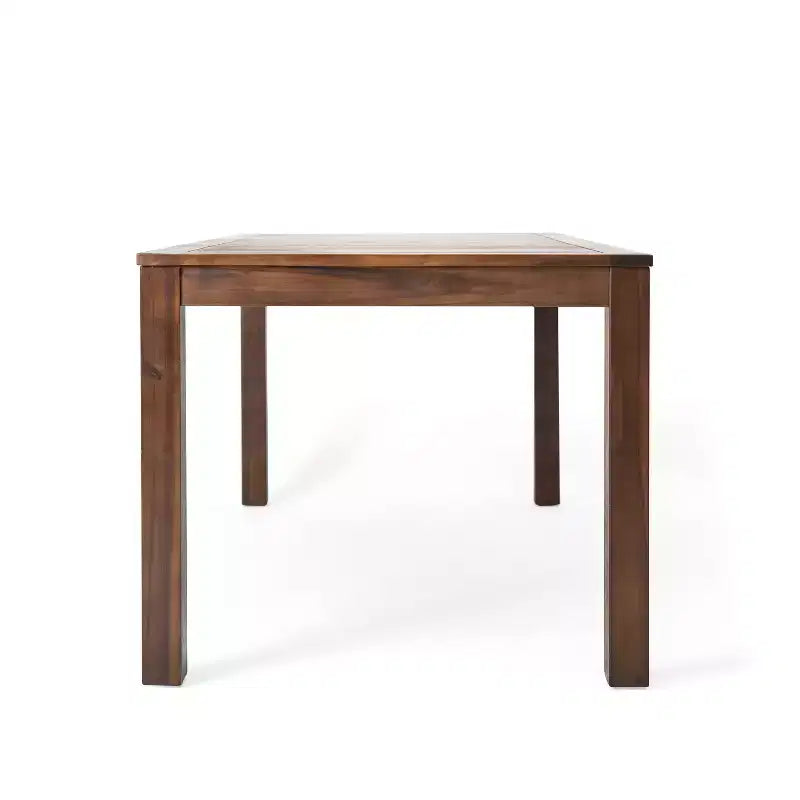 Set da pranzo GDFStudio Taft per esterni di 7 pezzi in legno di acacia e vimini con cuscini, marrone scuro/beige