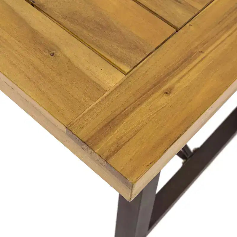 GDFStudio Malic Set da Pranzo da Esterno a 7 Pezzi in Legno di Acacia e Vimini con Cuscini, Crema/Teak