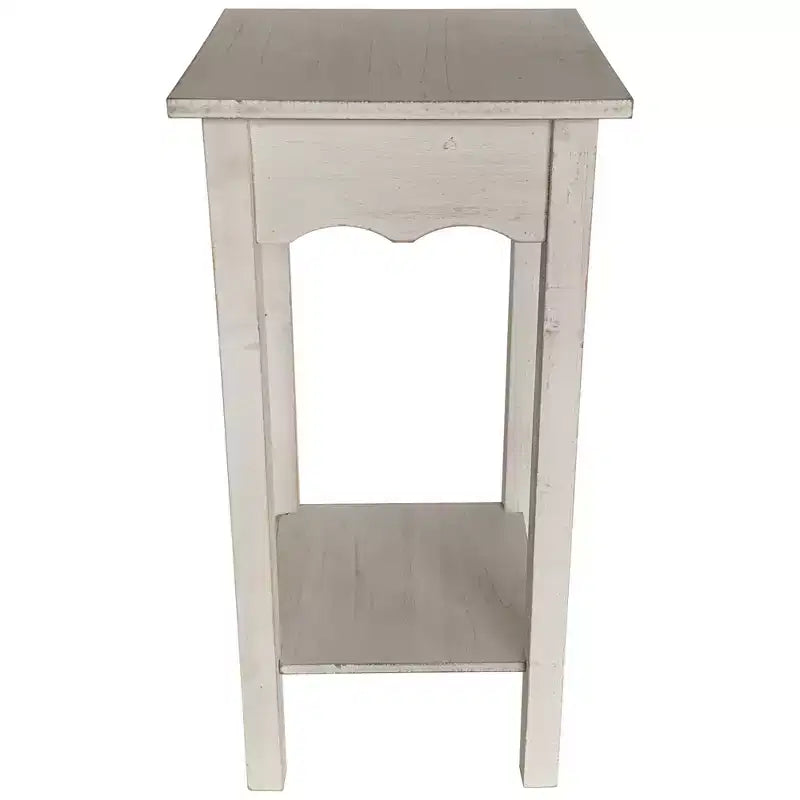 eHemco Plant Decorating Stand End Table Side Table with Storage Shelf, 11.8 by 11.8 by 23.7 Inches