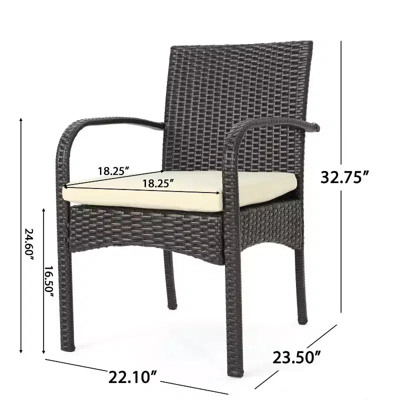 Christopher Knight Home Betsys, set da pranzo da esterno in legno di acacia e vimini, 6 pezzi con panca, teak/marrone mélange