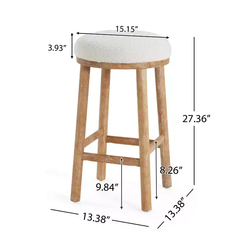 Sgabelli da bancone imbottiti Christopher Knight Home Patsy Modern Minimalist in legno di gomma (set da 2)