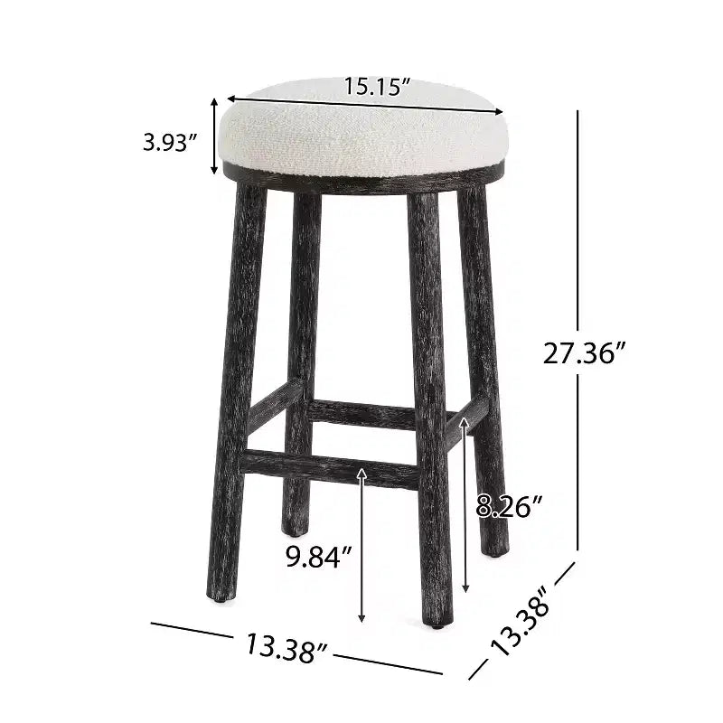 Sgabelli da bancone imbottiti Christopher Knight Home Patsy Modern Minimalist in legno di gomma (set da 2)