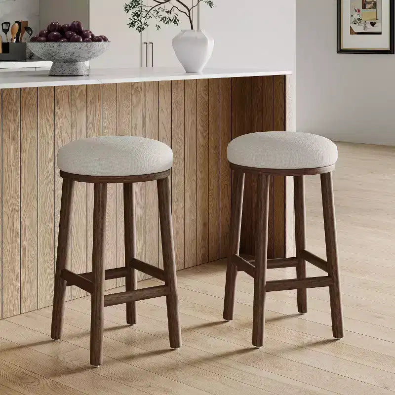 Sgabelli da bancone imbottiti Christopher Knight Home Patsy Modern Minimalist in legno di gomma (set da 2)