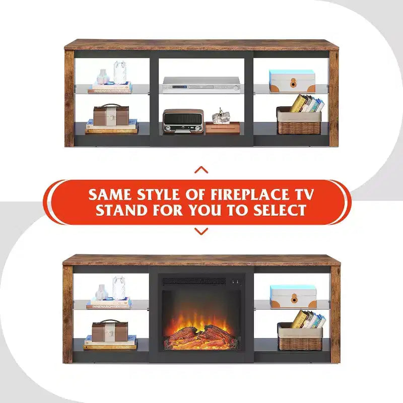GALAXHERO Mobile TV con Luci LED per TV fino a 65 pollici, Centro di Intrattenimento con Ripiani in Vetro, Consolle TV Moderna per Soggiorno, Bianco