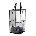 Unique Bargains Nylon Mesh Portable Reinforced Handles Laundry Hamper