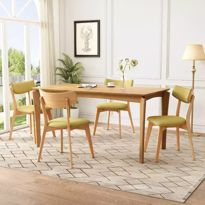 Christopher Knight Home Laila Set da Pranzo 5 Pezzi Mid-Century Modern in Legno di Gomma con Cuscino