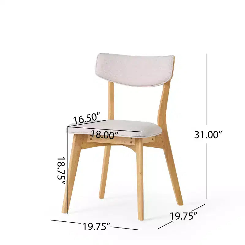 Christopher Knight Home Laila Set da Pranzo 5 Pezzi Mid-Century Modern in Legno di Gomma con Cuscino