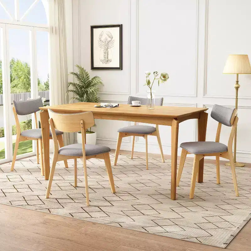 Christopher Knight Home Laila Set da Pranzo 5 Pezzi Mid-Century Modern in Legno di Gomma con Cuscino