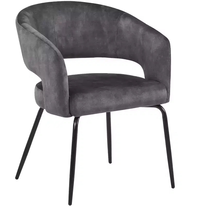 LeisureMod Verve Set da pranzo da 5 pezzi con tavolo da pranzo rotondo da 36" con piano in MDF nero e 4 sedie da pranzo