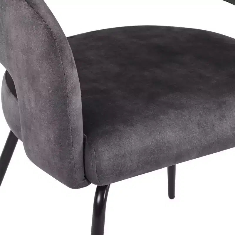 LeisureMod Verve Set da pranzo da 5 pezzi con tavolo da pranzo rotondo da 36" con piano in MDF nero e 4 sedie da pranzo