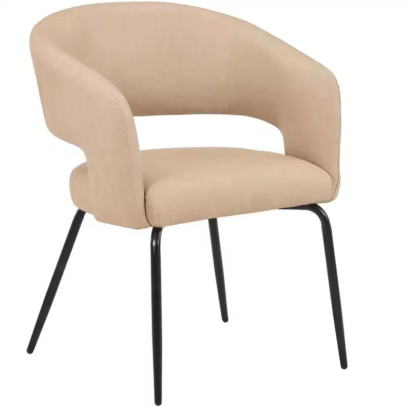 LeisureMod Verve Set da pranzo da 5 pezzi con tavolo da pranzo rotondo da 36" con piano in MDF nero e 4 sedie da pranzo