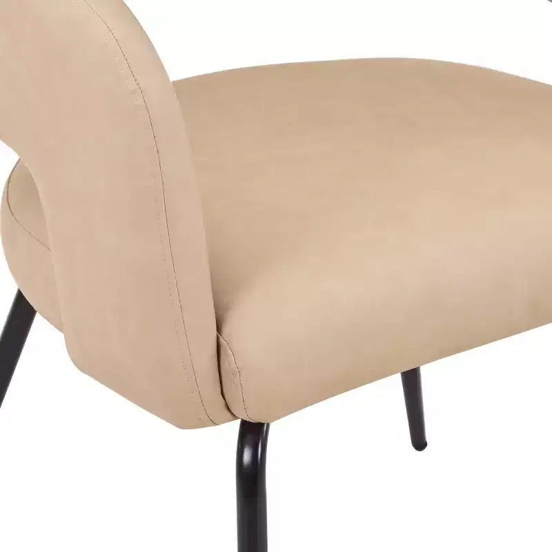 LeisureMod Verve Set da pranzo da 5 pezzi con tavolo da pranzo rotondo da 36" con piano in MDF nero e 4 sedie da pranzo