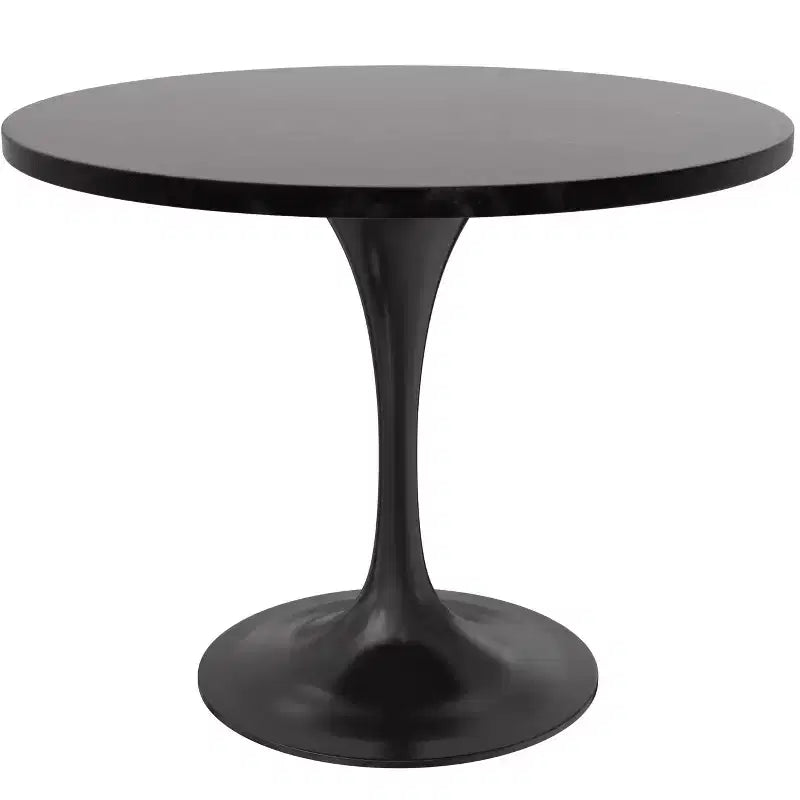 LeisureMod Verve Set da pranzo da 5 pezzi con tavolo da pranzo rotondo da 36" con piano in MDF nero e 4 sedie da pranzo