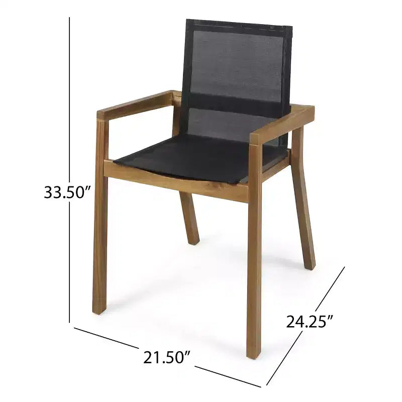 Christopher Knight Home Lockett Set da Pranzo da Esterno di 5 Pezzi in Rete e Legno di Acacia