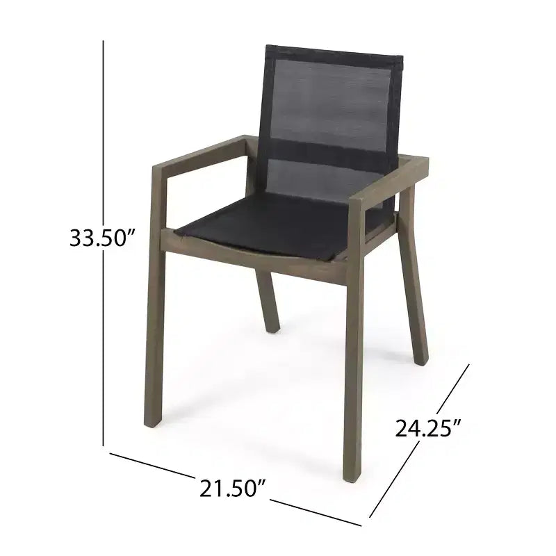 Christopher Knight Home Lockett Set da Pranzo da Esterno di 5 Pezzi in Rete e Legno di Acacia