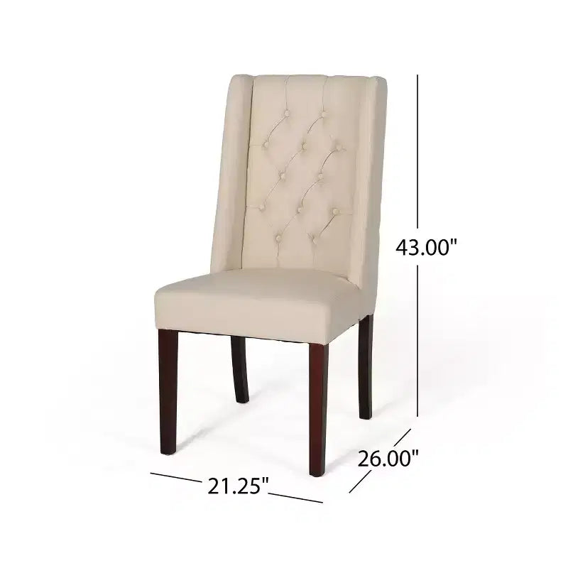 Set di 2 sedie da pranzo imbottite senza braccioli con schienale alto a "orecchie" e cuciture trapuntate a rombi, blu/beige/grigio/marrone/rosso/nero-Merax