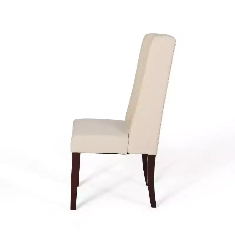 Set di 2 sedie da pranzo imbottite senza braccioli con schienale alto a "orecchie" e cuciture trapuntate a rombi, blu/beige/grigio/marrone/rosso/nero-Merax