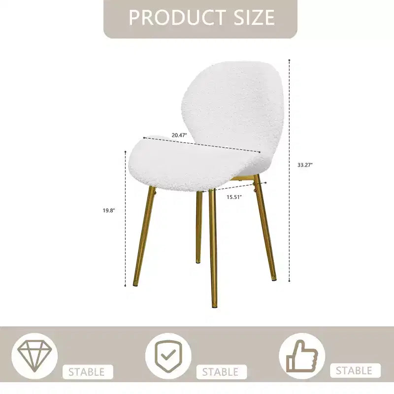 Vatros Sedie da pranzo moderne, set da 2 con gambe in metallo