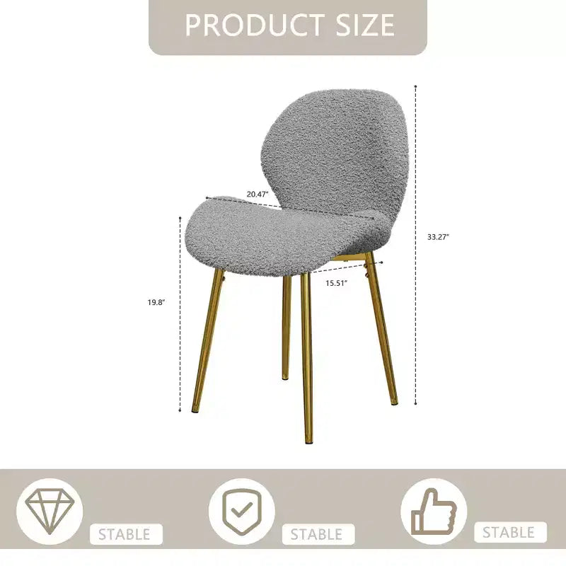 Vatros Sedie da pranzo moderne, set da 2 con gambe in metallo