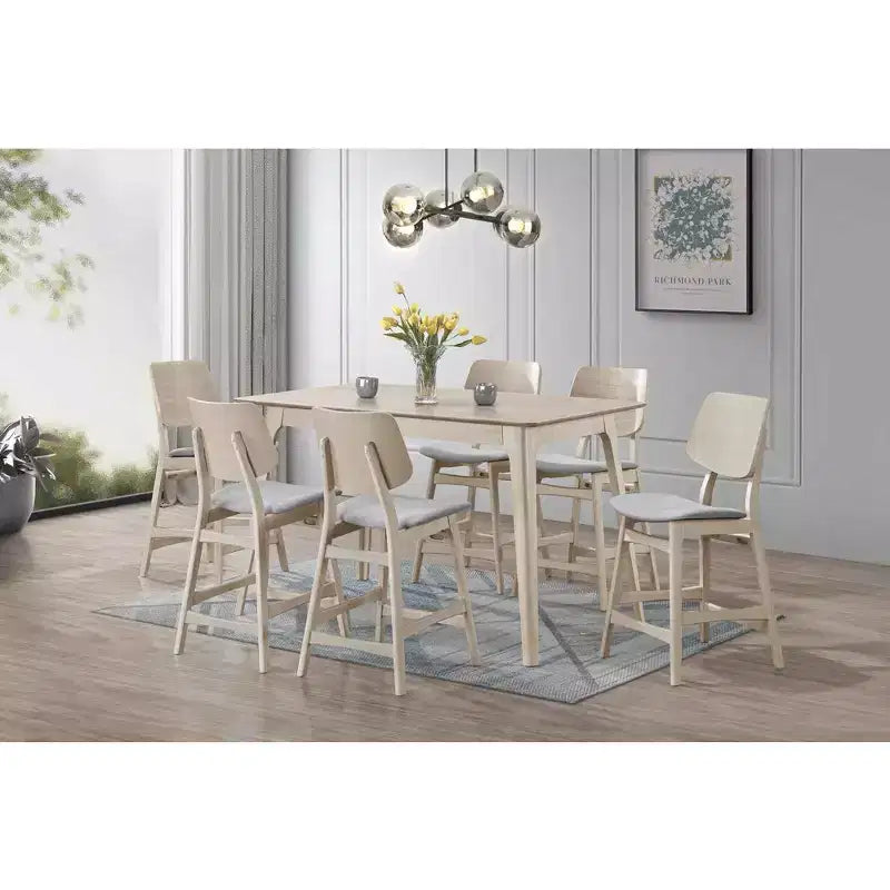 New Classic Furniture, Tavolo da pranzo alto Oscar in frassino bianco