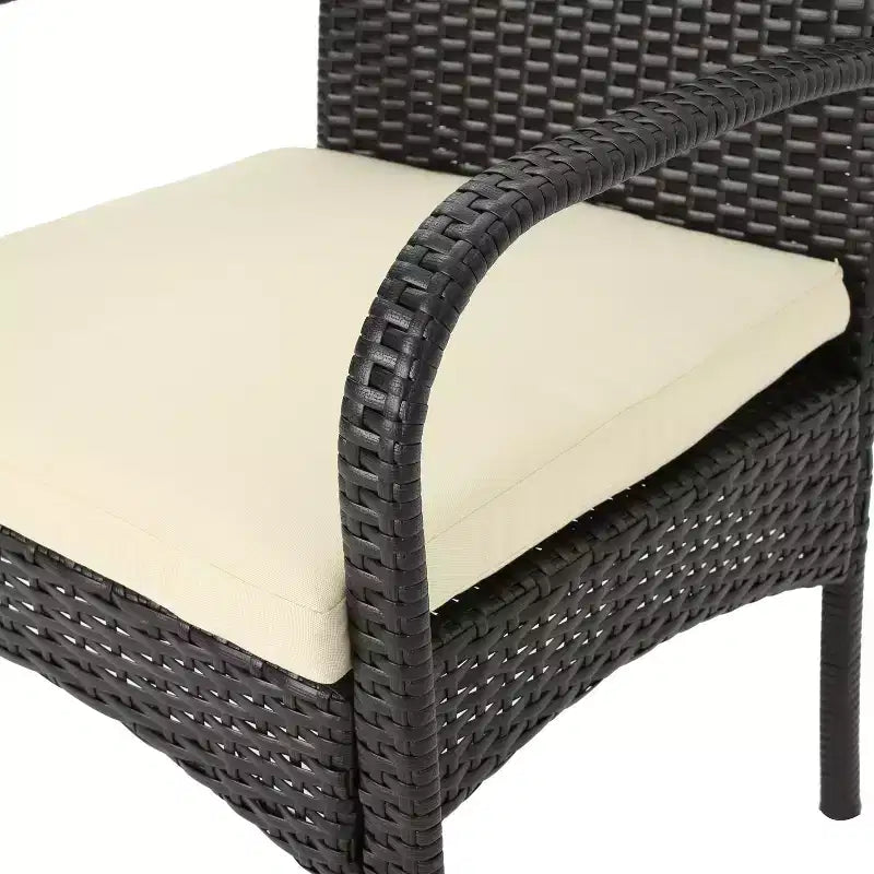 Christopher Knight Home Ballard Set da pranzo da esterno 7 pezzi in vimini e legno di acacia con cuscini, Teak/Marrone multicolor