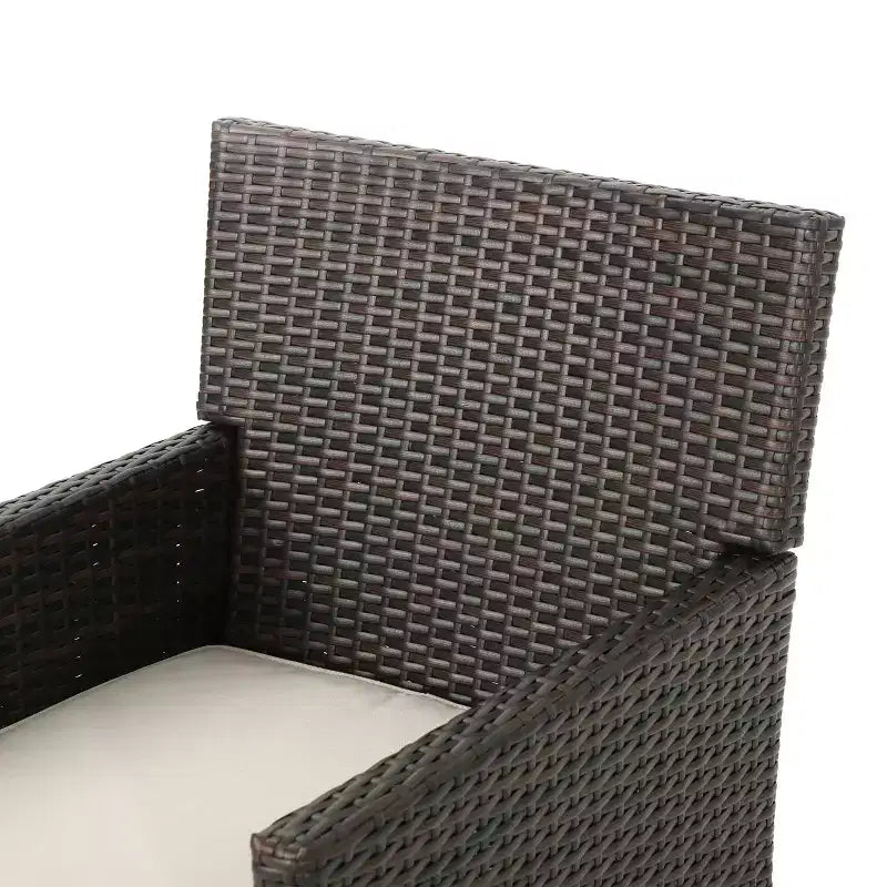 Christopher Knight Home Reese Set da Pranzo da Esterno 7 Pezzi in Rattan e Legno di Acacia con Cuscino, Marrone/Teak