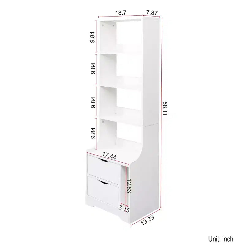 Comodini CLIHOME con Scaffale, Cassettiera con 2 Cassetti Contenitori per Camera da Letto