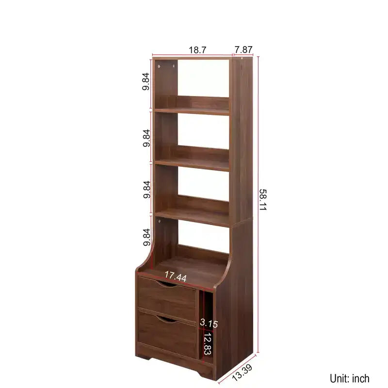 Comodini CLIHOME con Scaffale, Cassettiera con 2 Cassetti Contenitori per Camera da Letto