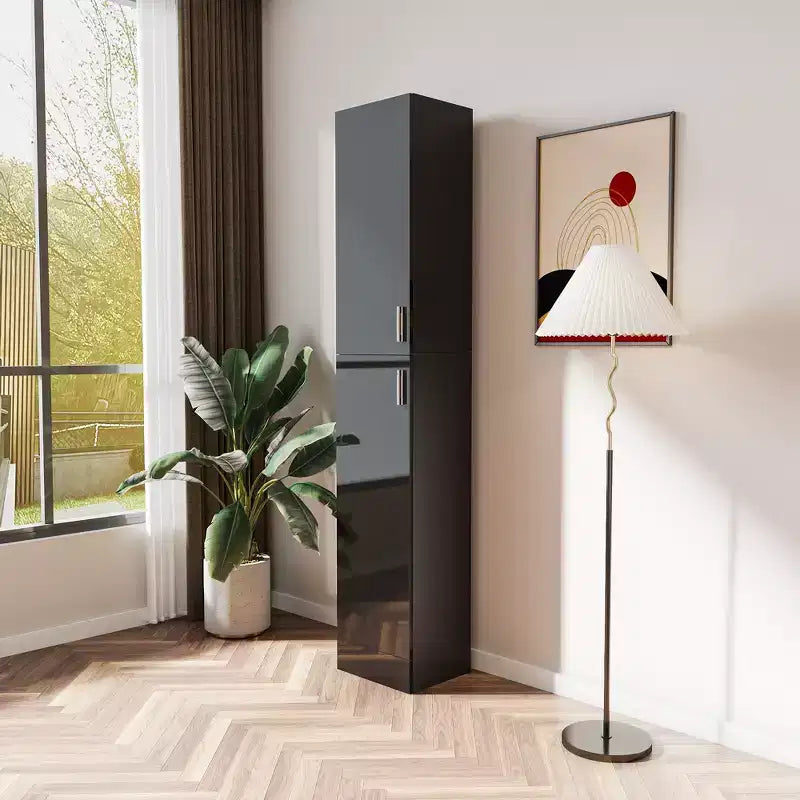 CLIHOME Armadietti Decorativi Indipendenti a 2 Ante con Ripiani Regolabili
