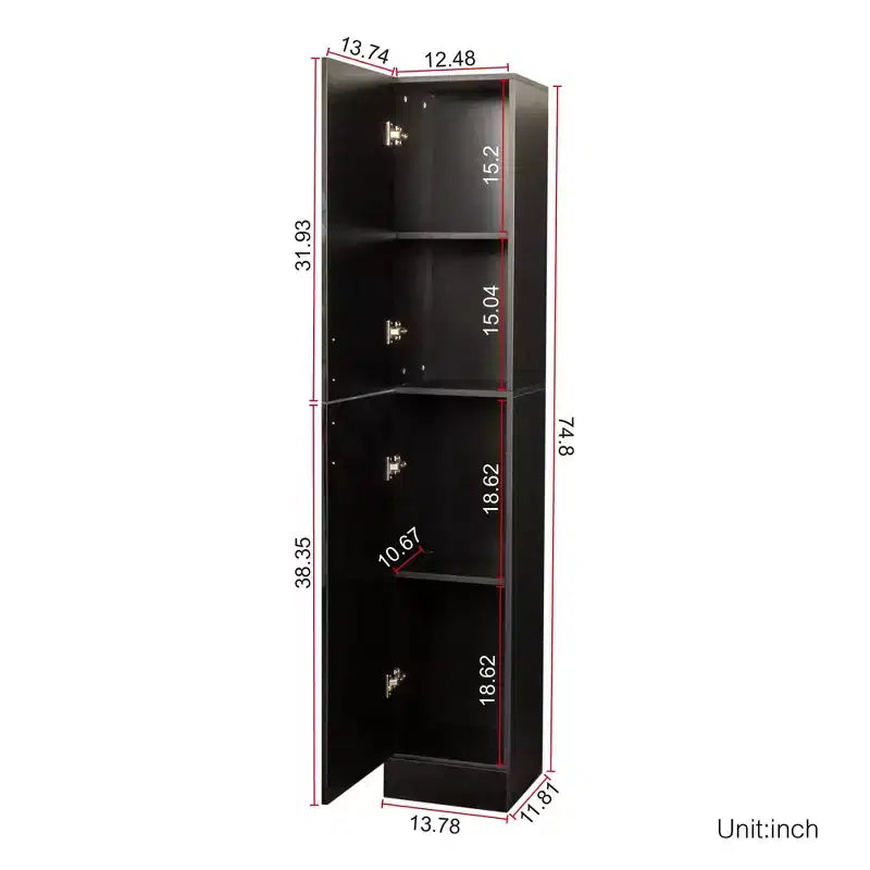 CLIHOME Armadietti Decorativi Indipendenti a 2 Ante con Ripiani Regolabili