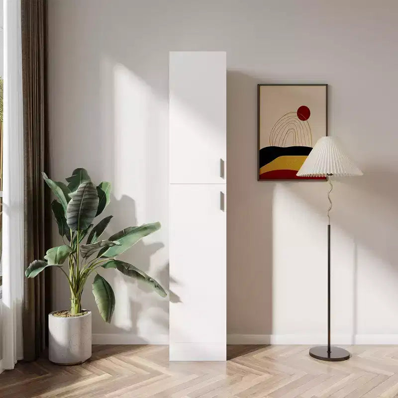 CLIHOME Armadietti Decorativi Indipendenti a 2 Ante con Ripiani Regolabili