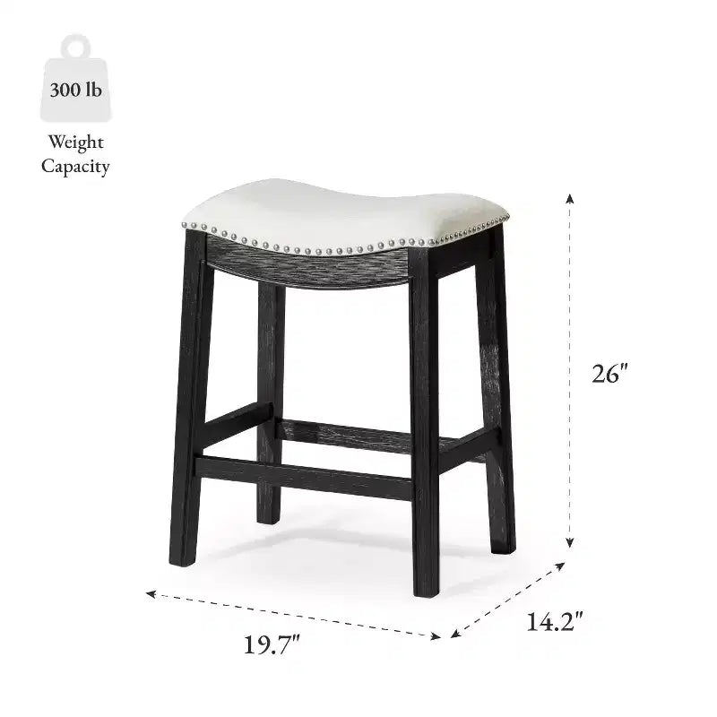 Sgabello da bancone Maven Lane Adrien senza schienale con rivestimento in tessuto, 26"