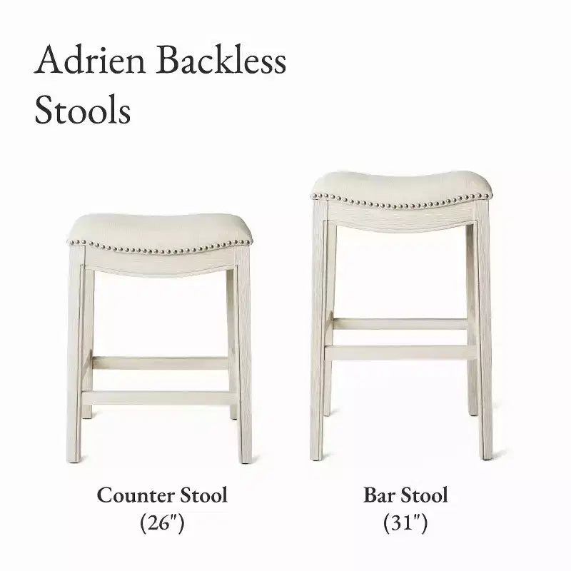 Sgabello da bancone Maven Lane Adrien senza schienale con rivestimento in tessuto, 26"