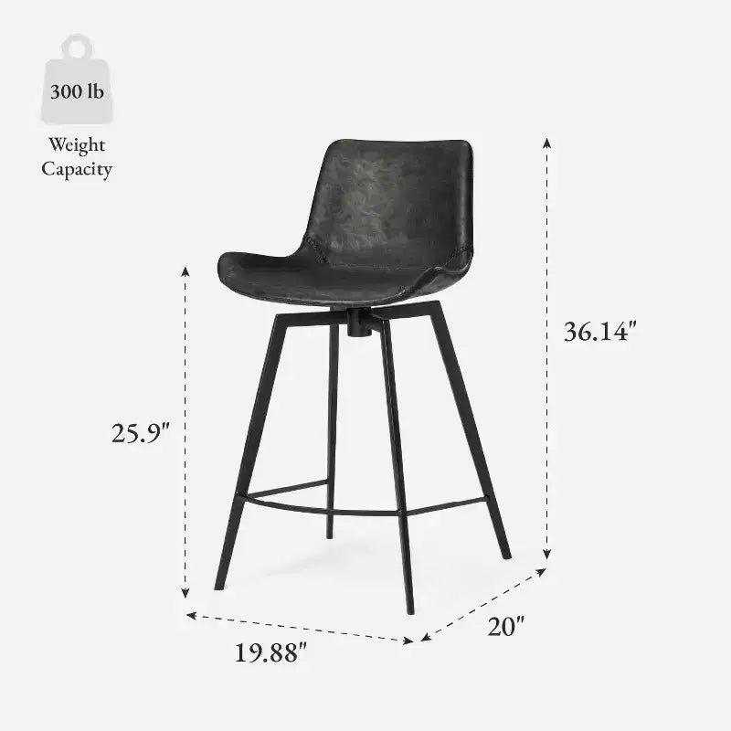 Sgabello da bancone Maven Lane Victor in similpelle, altezza 66 cm