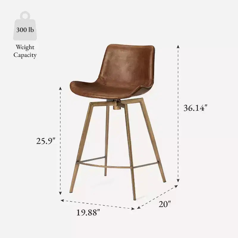 Sgabello da bancone Maven Lane Victor in similpelle, altezza 66 cm