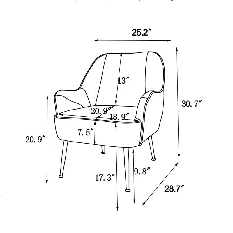 Okak Moderna Poltrona da Salotto in Velluto con Braccioli Imbottiti e Gambe in Legno Dorato, in Stile Mid-Century, per Sala Lettura e Camera da Letto