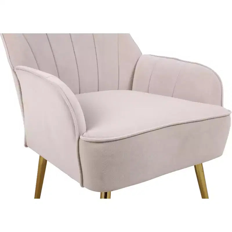 Okak Moderna Poltrona da Salotto in Velluto con Braccioli Imbottiti e Gambe in Legno Dorato, in Stile Mid-Century, per Sala Lettura e Camera da Letto