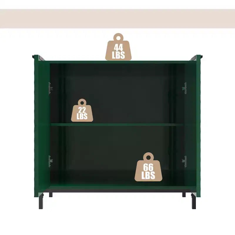 CLIHOME Mobiletto decorativo con 2 ante in legno da 80 cm e 3 ripiani regolabili