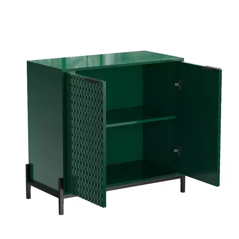 CLIHOME Mobiletto decorativo con 2 ante in legno da 80 cm e 3 ripiani regolabili