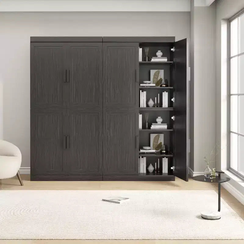 Mobiletto con ripiani regolabili 31x124x16 in legno nero per cucina, camera da letto, ingresso, soggiorno e sala da pranzo