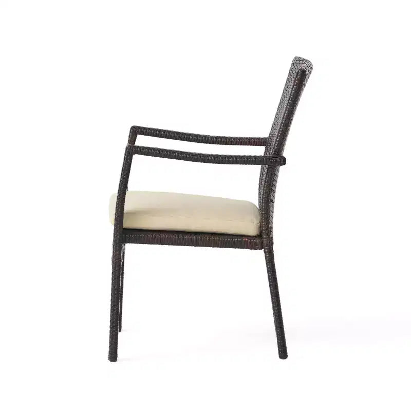 Christopher Knight Home Davenport Set da Pranzo Espandibile da Esterno a 9 Pezzi in Legno di Acacia e Vimini con Cuscini