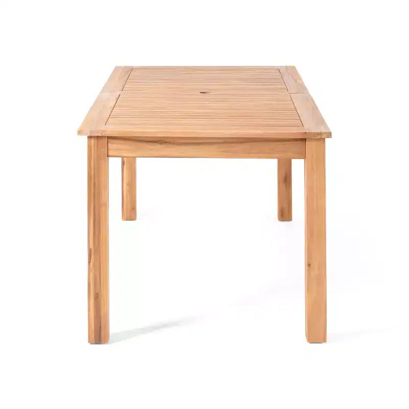 Christopher Knight Home Davenport Set da Pranzo Espandibile da Esterno a 9 Pezzi in Legno di Acacia e Vimini con Cuscini