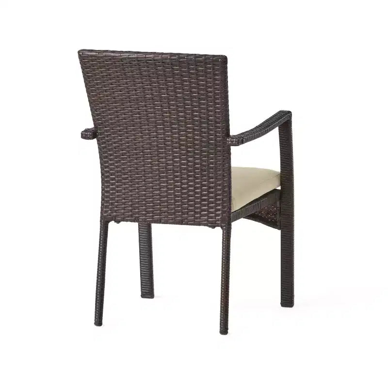 Christopher Knight Home Davenport Set da Pranzo Espandibile da Esterno a 9 Pezzi in Legno di Acacia e Vimini con Cuscini